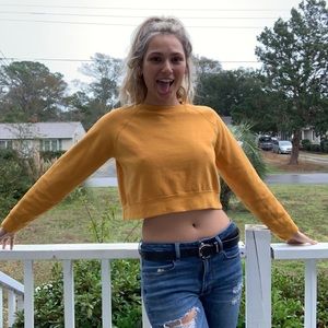 Cropped mustard sweater